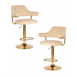 Набор 2 шт Стул барный DOBRIN CHARLY GOLD, бежевый велюр (MJ9-10)