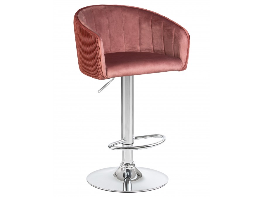 Стул барный DOBRIN DARCY, бронзово-розовый велюр (1922-17)