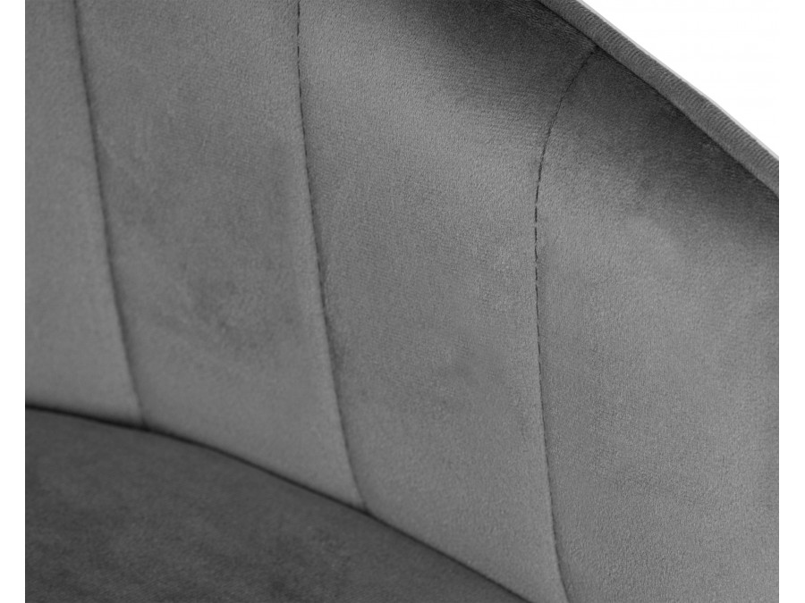 Стул барный DOBRIN DARCY BLACK, серый велюр (1922-19)