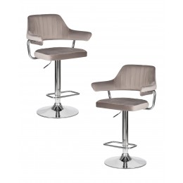 Набор 2 шт Стул барный DOBRIN CHARLY, серый велюр (MJ9-75)