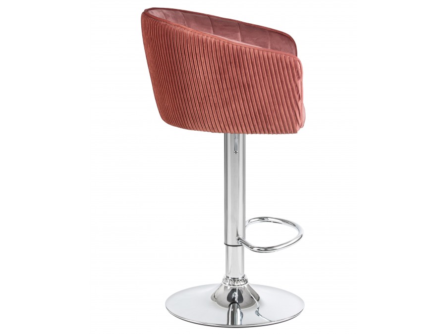 Стул барный DOBRIN DARCY, бронзово-розовый велюр (1922-17)