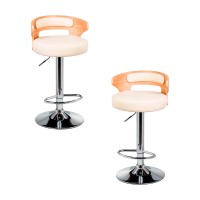 Набор 2 шт Стул барный DOBRIN FRED, натуральное дерево, кремовый