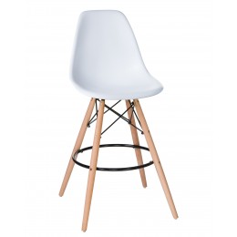 Стул барный DOBRIN DSW BAR, ножки светлый бук, цвет сиденья белый (W-02)