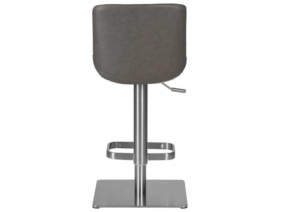 Стул барный DOBRIN ALDO, серый PU YP4, основание из нержавеющей стали