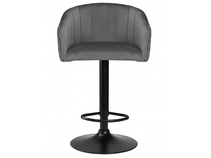 Стул барный DOBRIN DARCY BLACK, серый велюр (1922-19)