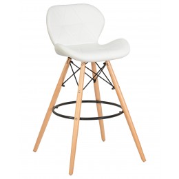 Стул барный DOBRIN BUTTERFLY BAR, ножки светлый бук, цвет белый