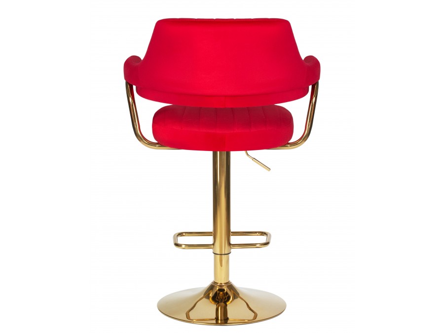 Стул барный DOBRIN CHARLY GOLD, красный велюр (MJ9-45)