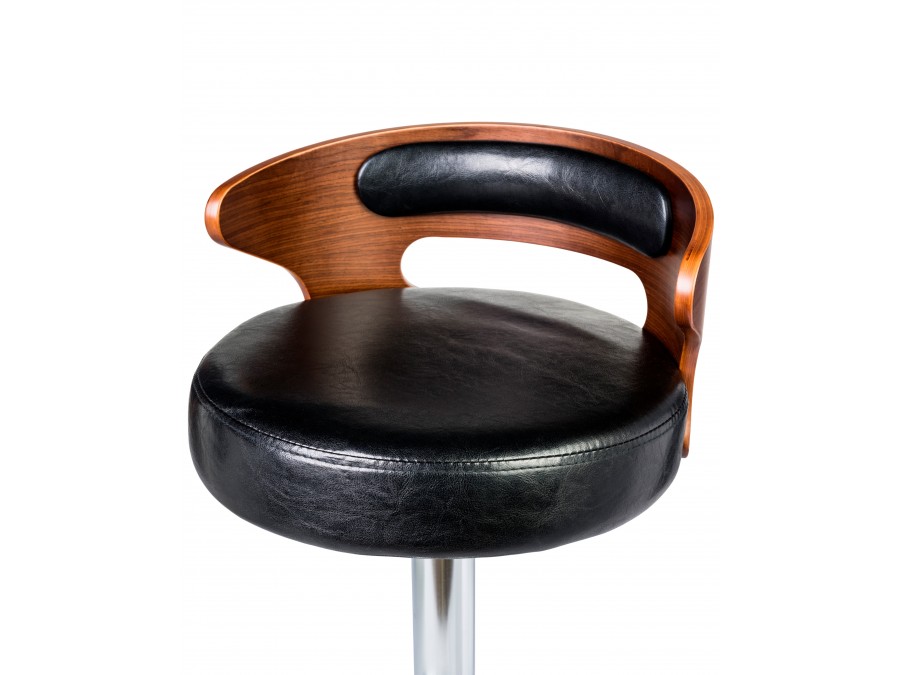 Стул барный DOBRIN FRED, коричневое дерево, чёрный