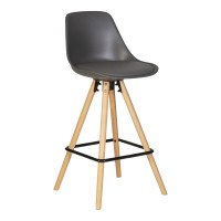 Стул полубарный DOBRIN RONNI, ножки светлый бук, тёмно-серый (GR-04)