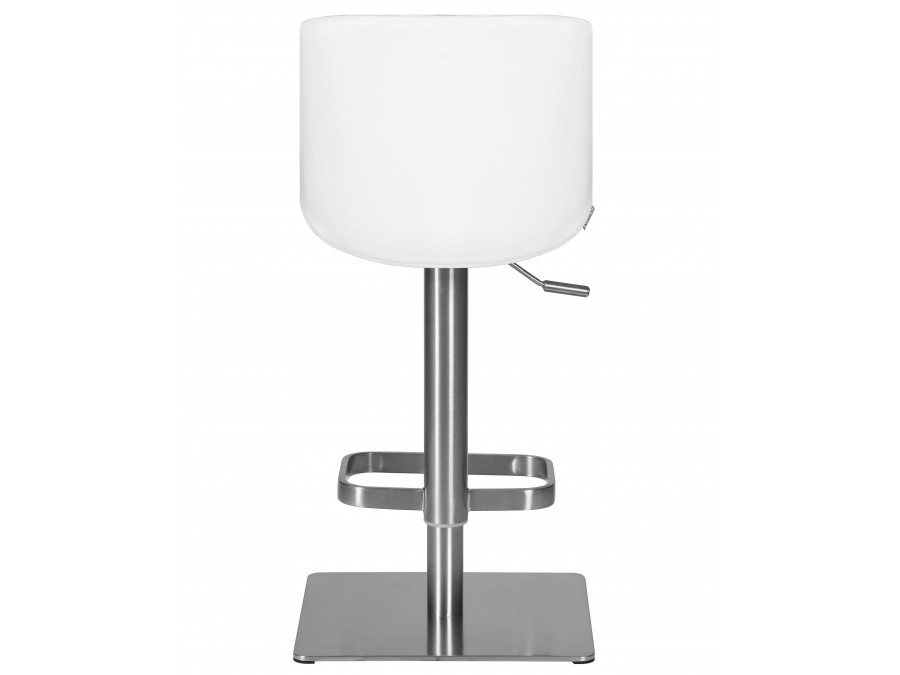 Стул барный DOBRIN ALDO, белый PU P23, основание из нержавеющей стали