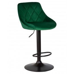 Стул барный DOBRIN LOGAN BLACK, зеленый велюр (MJ9-88)