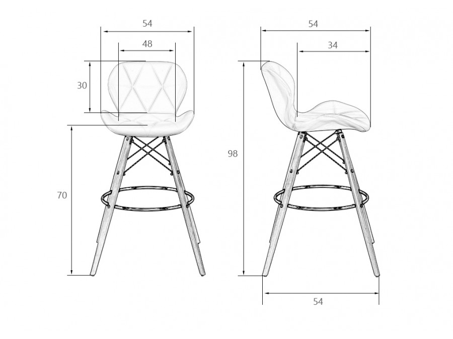 Стул барный DOBRIN BUTTERFLY BAR, ножки светлый бук, цвет кремовый