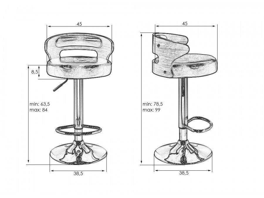 Набор 2 шт Стул барный DOBRIN FRED, натуральное дерево, кремовый