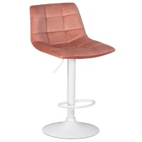 Стул барный DOBRIN TAILOR WHITE, пудрово-розовый велюр (MJ9-32)