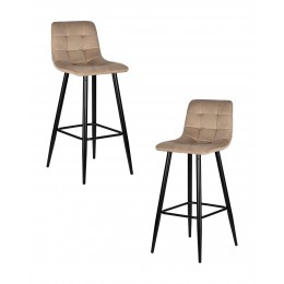 Набор 2 шт Стул барный DOBRIN NICOLE, черные матовые ножки, мокко велюр (108-104)