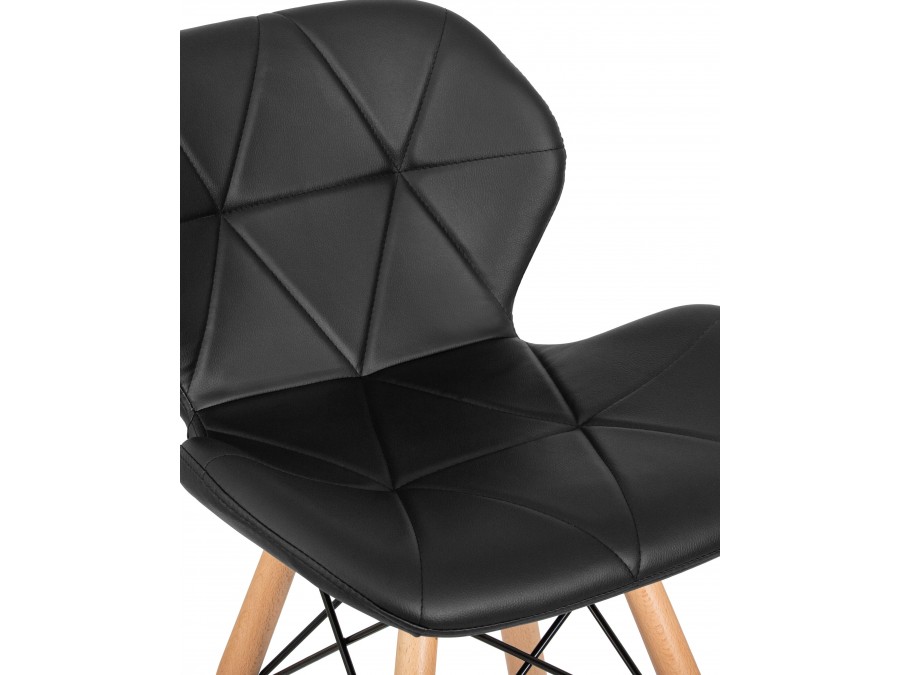 Стул барный DOBRIN BUTTERFLY BAR, ножки светлый бук, цвет чёрный