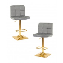 Набор 2 шт Стул барный DOBRIN GOLDIE, серый велюр (MJ9-75)