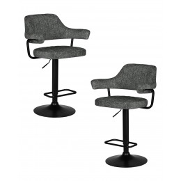 Набор 2 шт Стул барный DOBRIN CHARLY BLACK, серый твид (LEO11)