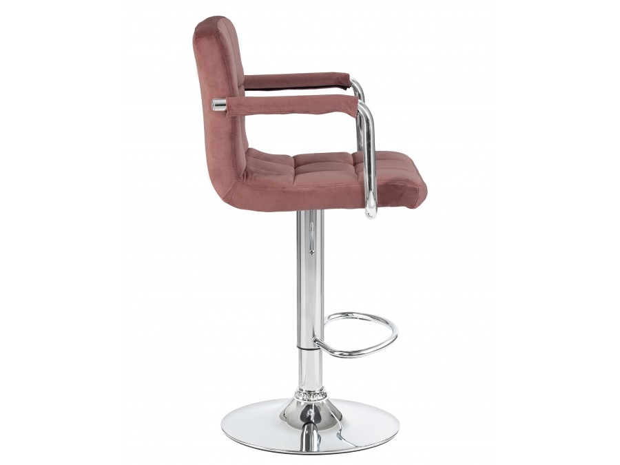 Стул барный DOBRIN KRUGER ARM, пудрово-розовый велюр (MJ9-32)
