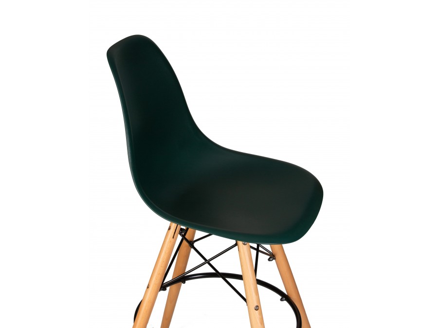 Стул барный DOBRIN DSW BAR, ножки светлый бук, цвет тёмно-зеленый (G-13)