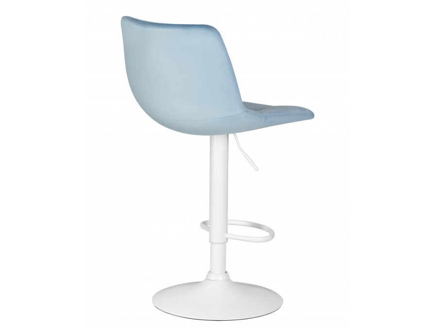Стул барный DOBRIN TAILOR WHITE, пудрово-голубой велюр (MJ9-74)