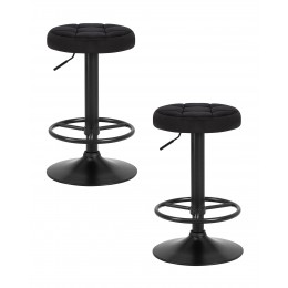 Набор 2 шт Табурет барный DOBRIN BRUNO BLACK, черный велюр (MJ9-101)