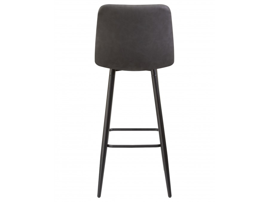 Стул барный DOBRIN NICOLE, черные матовые ножки, серая антрацитовая винтажная экокожа (RU-08)