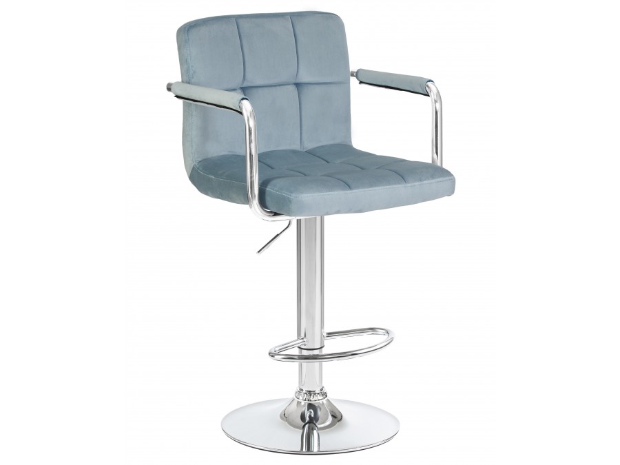 Стул барный DOBRIN KRUGER ARM, пудрово-голубой велюр (MJ9-74)