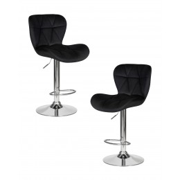 Набор 2 шт Стул барный DOBRIN BARNY, черный велюр (MJ9-101)
