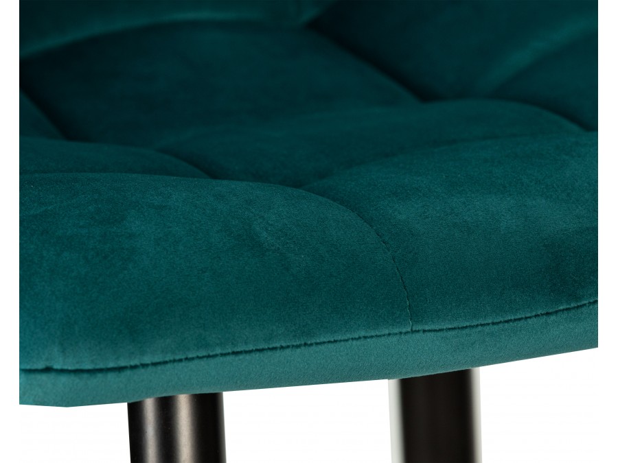 Стул барный DOBRIN NICOLE, черные матовые ножки, морской волны велюр (108-119)