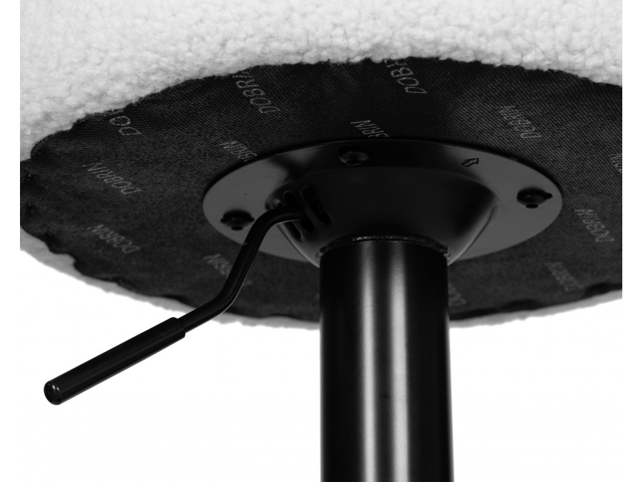 Табурет барный DOBRIN TEDDY BLACK, белый букле (13)