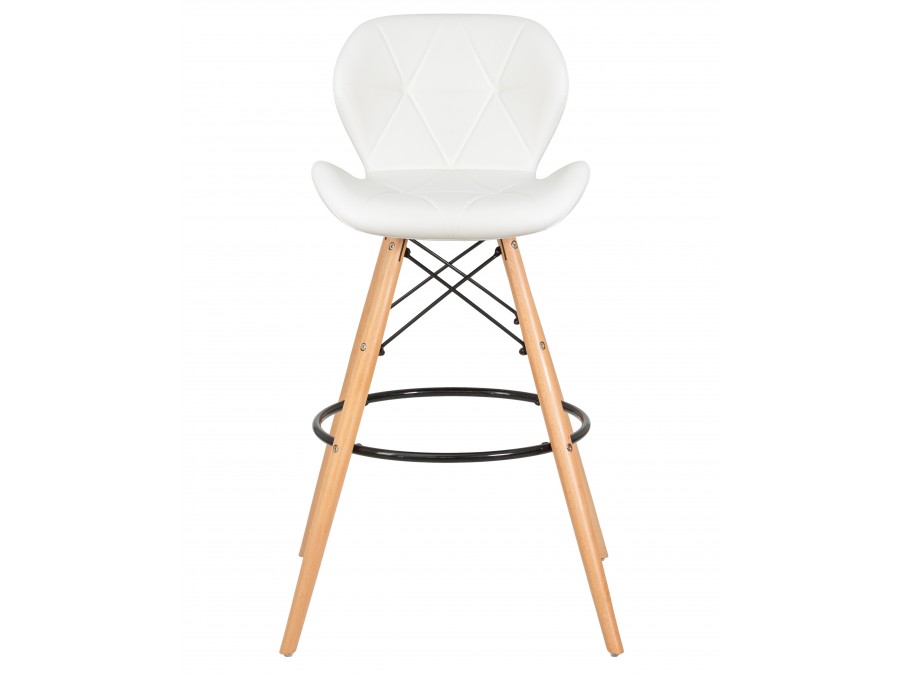 Стул барный DOBRIN BUTTERFLY BAR, ножки светлый бук, цвет белый