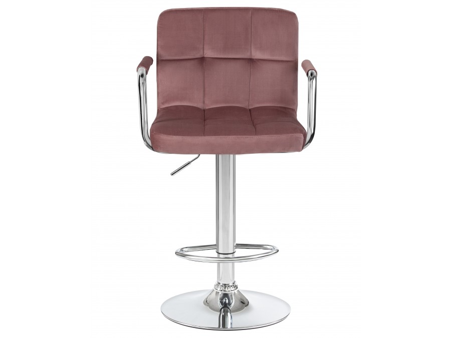 Стул барный DOBRIN KRUGER ARM, пудрово-розовый велюр (MJ9-32)