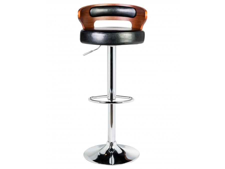 Стул барный DOBRIN FRED, коричневое дерево, чёрный