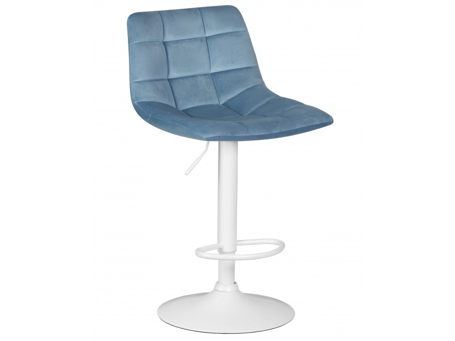 Стул барный DOBRIN TAILOR WHITE, пудрово-голубой велюр (MJ9-74)