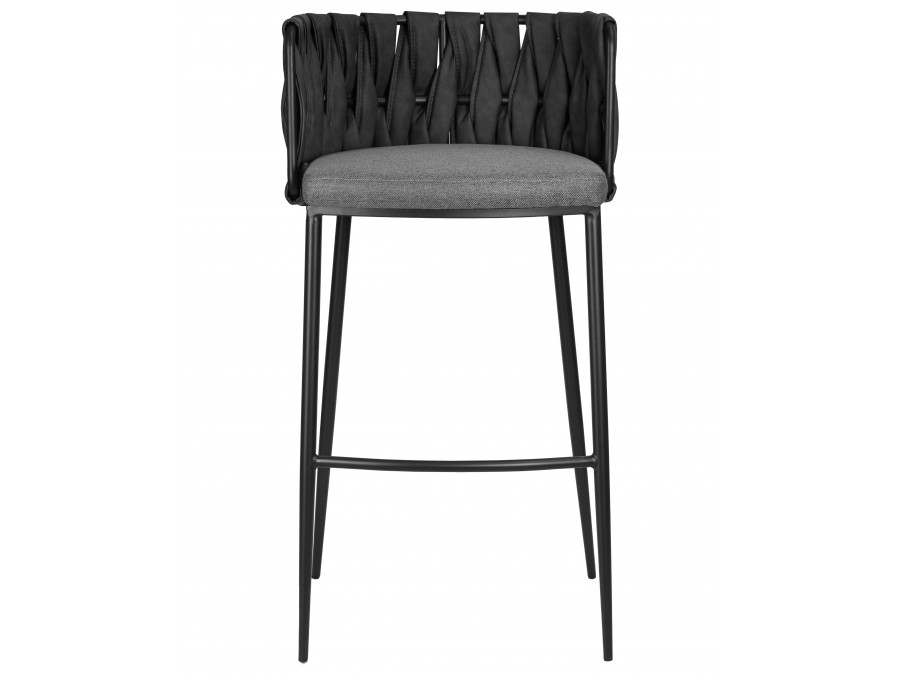Стул барный DOBRIN AMELIA, серая ткань (F-48), темно-серый винтажный PU (MF-12)