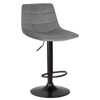 Стул барный DOBRIN TAILOR BLACK, серый велюр (MJ9-75)