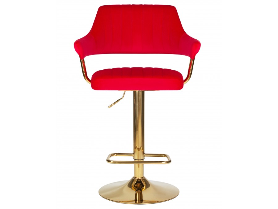 Стул барный DOBRIN CHARLY GOLD, красный велюр (MJ9-45)
