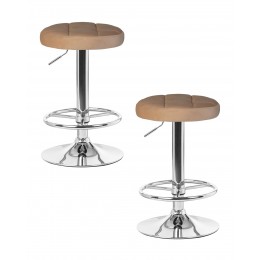 Набор 2 шт Табурет барный DOBRIN BRUNO, бежевый велюр (MJ9-10)