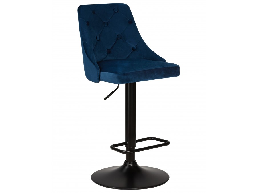 Стул барный DOBRIN JOSEPH BLACK, синий велюр (MJ9-117)