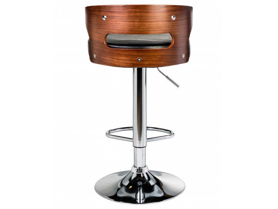 Стул барный DOBRIN FRED, коричневое дерево, чёрный