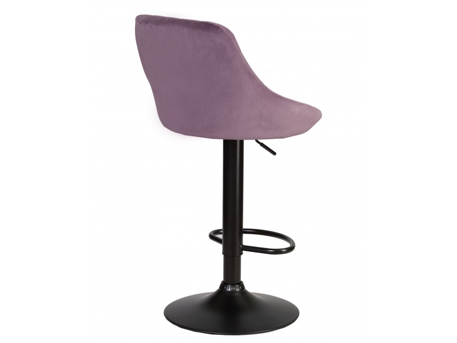 Стул барный DOBRIN LOGAN BLACK, пудрово-сиреневый велюр (MJ9-52)