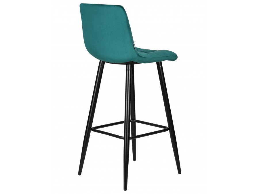 Стул барный DOBRIN NICOLE, черные матовые ножки, морской волны велюр (108-119)