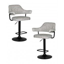 Набор 2 шт Стул барный DOBRIN CHARLY BLACK, светло-серый твид (LEO04)