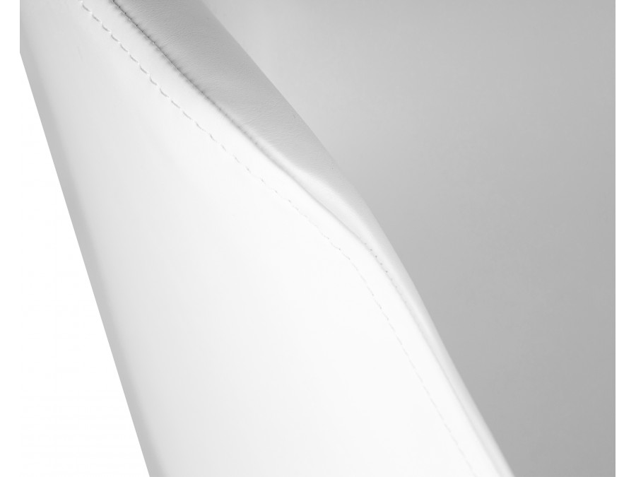 Стул барный DOBRIN ALDO, белый PU P23, основание из нержавеющей стали