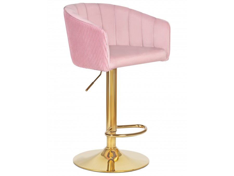 Стул барный DOBRIN DARCY GOLD, розовый велюр (1922-16)