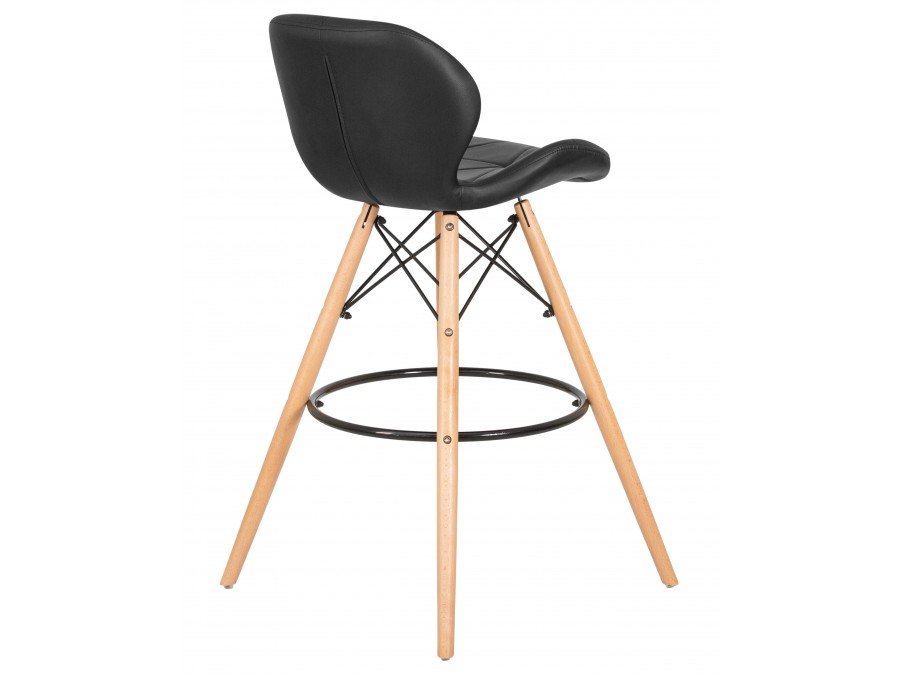 Стул барный DOBRIN BUTTERFLY BAR, ножки светлый бук, цвет чёрный