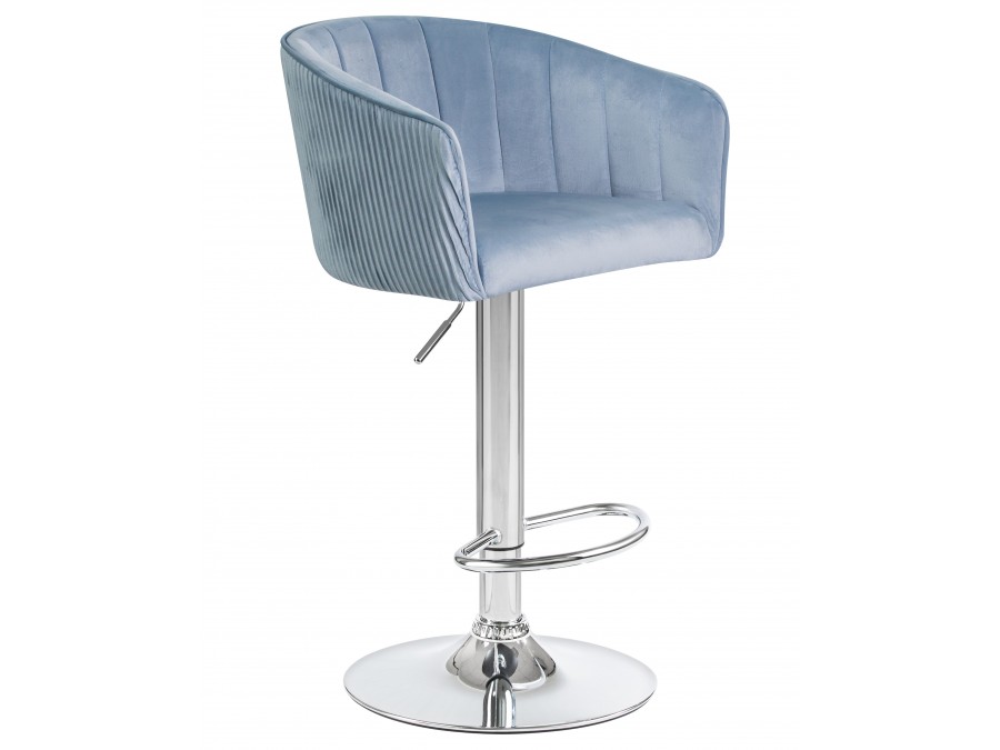 Стул барный DOBRIN DARCY, серо-голубой велюр (1922-6)