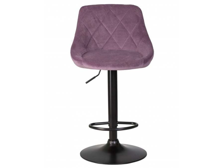 Стул барный DOBRIN LOGAN BLACK, пудрово-сиреневый велюр (MJ9-52)