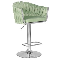 Стул барный DOBRIN MARCEL, пудрово-мятный велюр (MJ9-87)